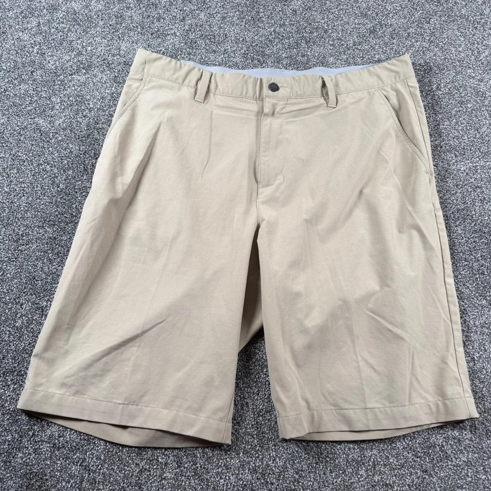 Adidas Ultimate 365‎ Golf Shorts 36x10 Tan Khaki Performance Stretch Waistband
